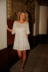 Sequin Babydoll Dress