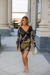 Baroque Lace Mini Dress