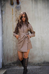 Leather Wrap Dress