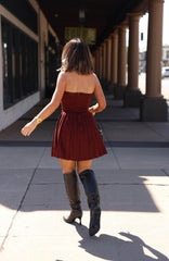 Mulled Wine Suede Mini Dress