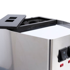 Gaggia Classic Pro stainless steel espresso machine water tank view