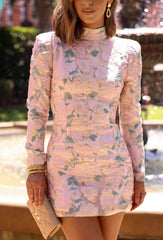 Rosé Royale Jacquard Dress