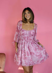 Blush Blossoms Mini Dress