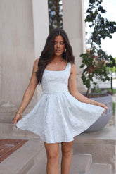 Sage Jacquard Mini Dress