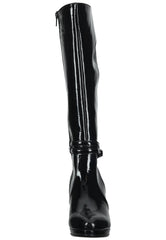 Gabor Stiefel Leder Schwarz Lack Warmfutter