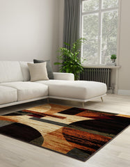 Multicolor 7' 10 x 7' 10 Cafe Square Area Rug 100% Polypropylene With Cotton Backing Modern Abstract Design Carpet for Home Living Room Dining Office Decor for Sale at Rug Engine