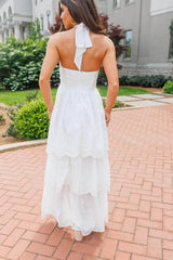 Eyelet High Low Maxi Dress