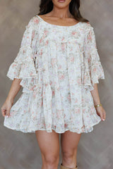 Petal Script Mini Dress