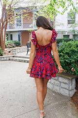 Red Floral Pattern Dress