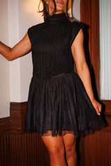 Cable Knit Tulle Dress