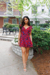 Red Floral Pattern Dress