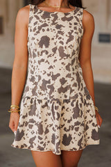 Cow Print Drop Waist Dress