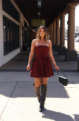 Mulled Wine Suede Mini Dress