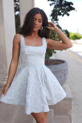 Sage Jacquard Mini Dress