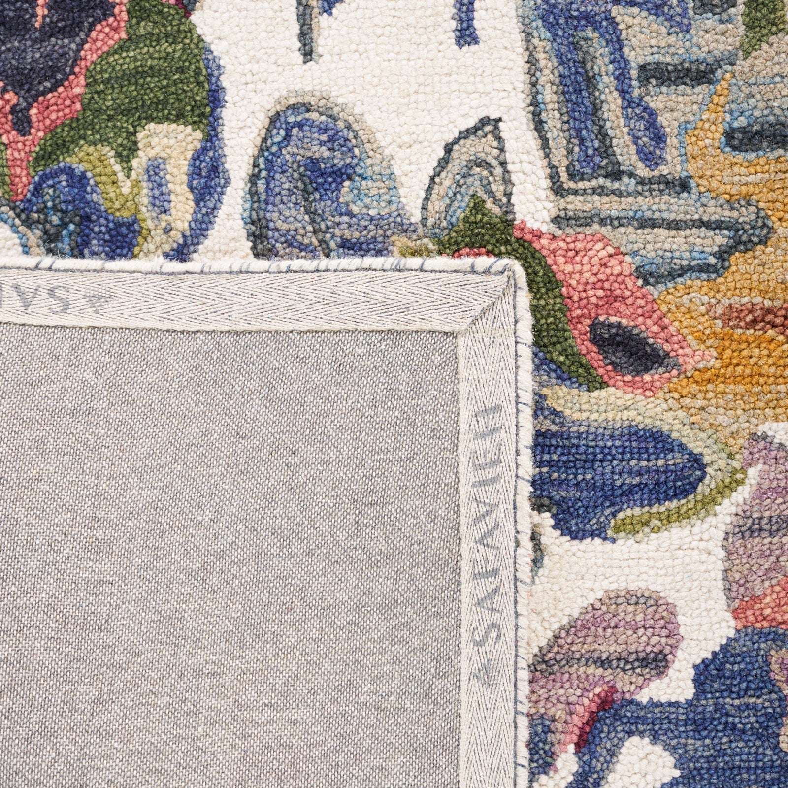 Safavieh Blossom BLM464A Ivory / Blue Area Rug Backing