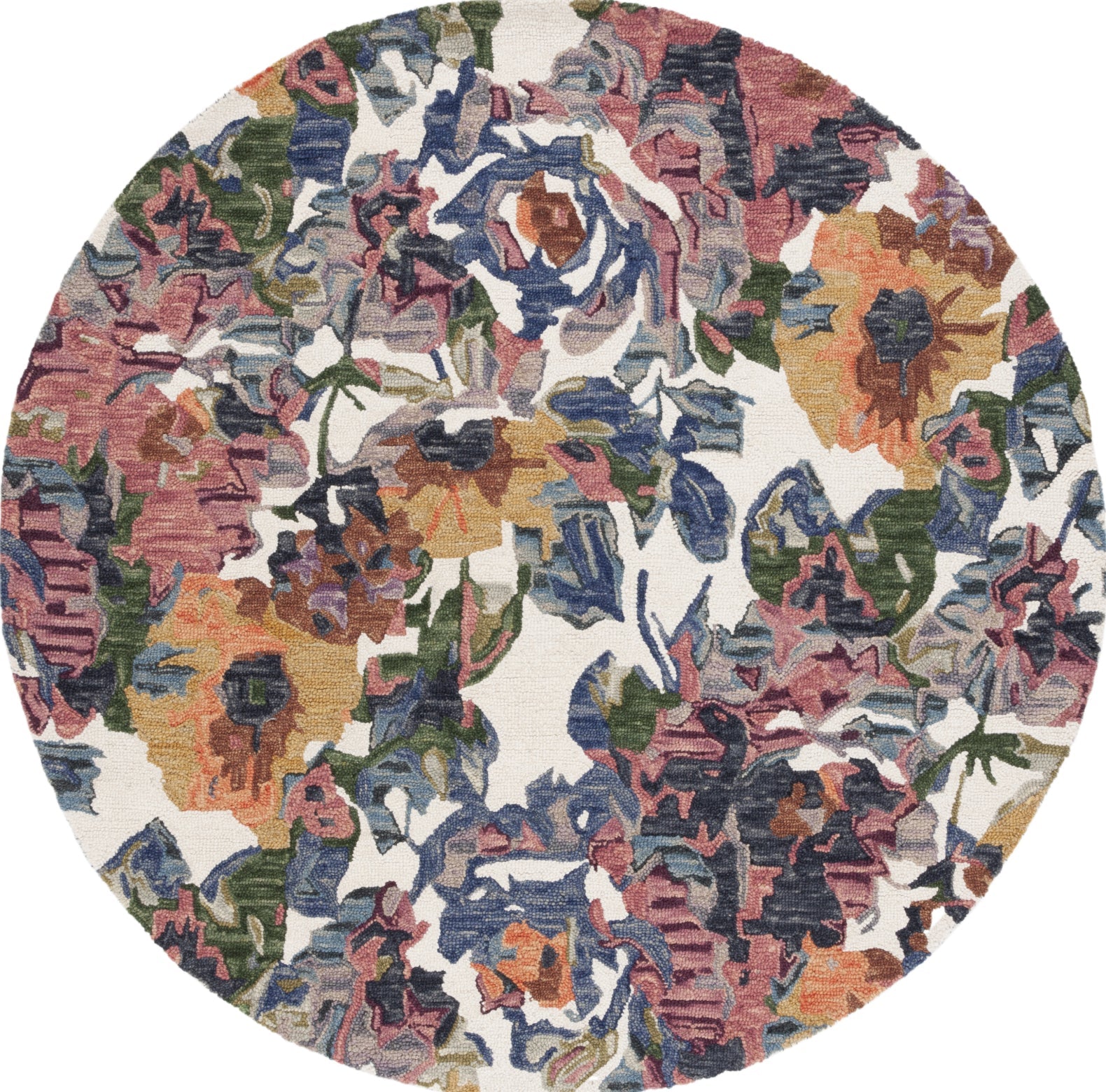 Safavieh Blossom BLM464A Ivory / Blue Area Rug Round